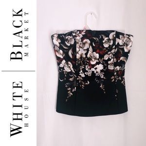 White House Black Market Floral Corset Top